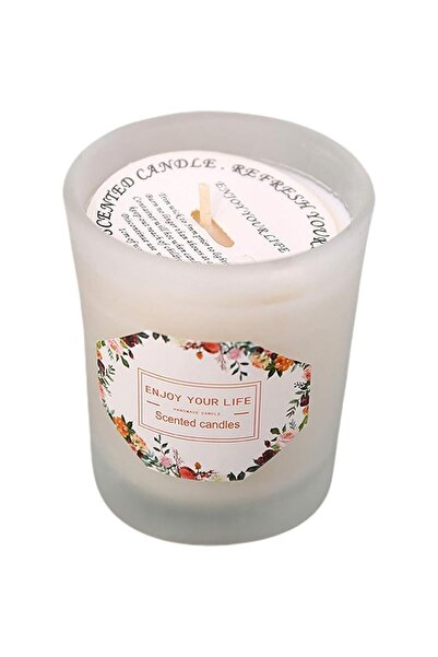 Flippy Scented Candle, White Transparent Cup, Freesia & Pear, Soy Wax, 6.2 x 5.2 cm