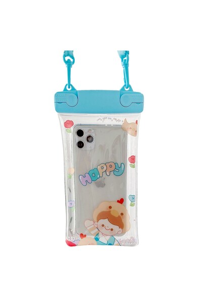 Universal Fruity Waterproof Flippy Submersible Sleeve, Happy Boy, Blue