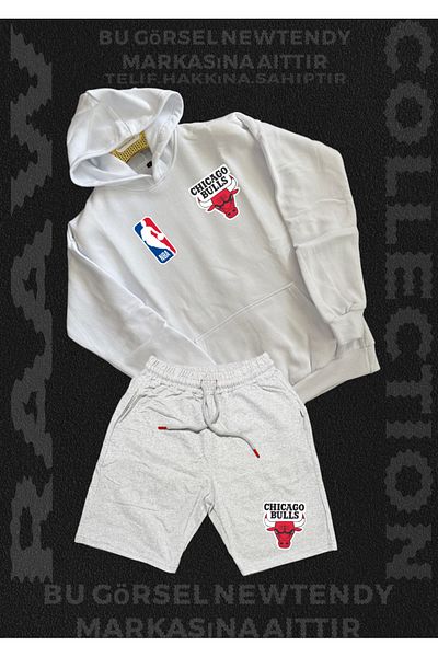 Minikelya Chigago Bulls Fan Combo Hoodie Combed Cotton Shorts Bottom Top Suit 2 Items