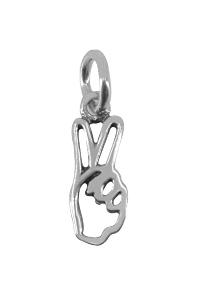 Premium JEWELRY Silver 925 Peace Sign Pendant, Jolie Silver, 19 x 16 mm, 0.9 g