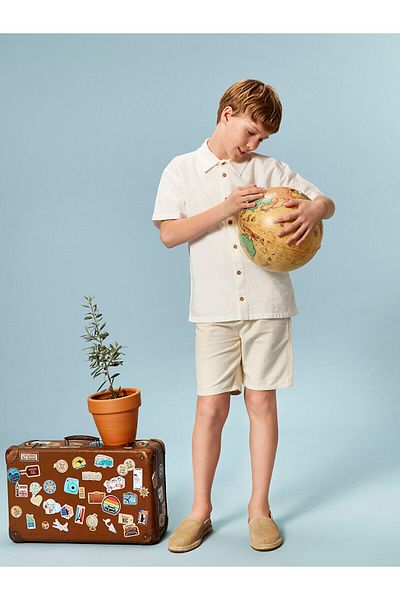 LC Waikiki Linen Blended Boy's Shorts with Elastic Waist