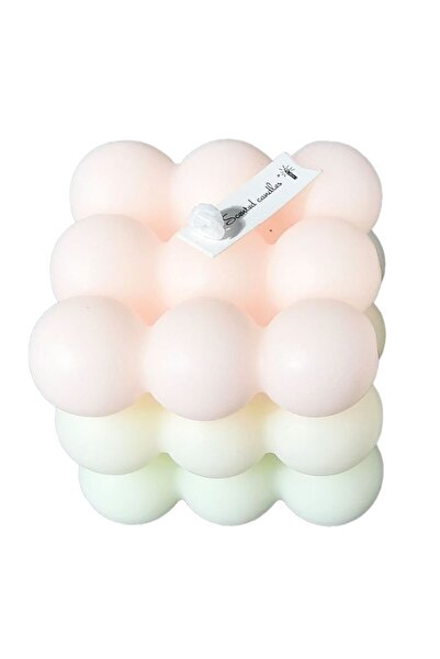 Flippy Scented Candle Flippy, Soy Wax Cube, Gradient in 3 Pale Colors, 6x6x6 cm, Peach Scent, Beige