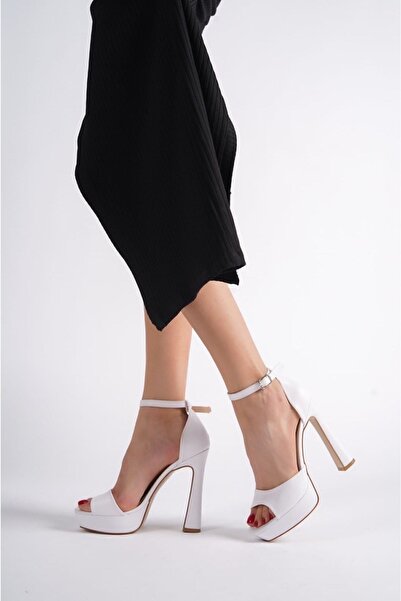 simplicity Dámské bílé boty na platformě na podpatku