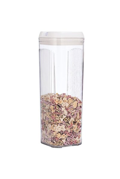 Flippy Food Storage Container Flippy, 3.7L, 12.5x12.5x36.5 cm, Transparent with White Lid