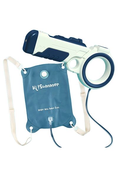 Flippy Water Blaster, Backpack Tank 1500ml, Adjustable, Abs/silicone, 8m Range, 12.5x28 Cm, Blue