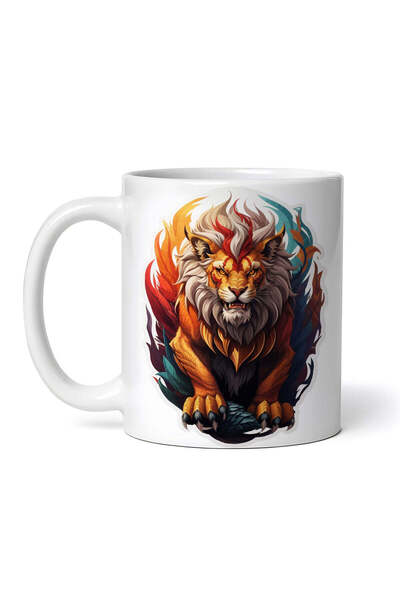 OEM Cană albă personalizată, personaj mitic Manticore, INOVATIX®. 330ml