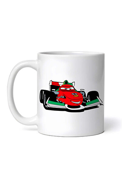 OEM Cană albă personalizată, monopost de Formula 1 Francesco Bernoulli, INOVATIX®. 330 ml