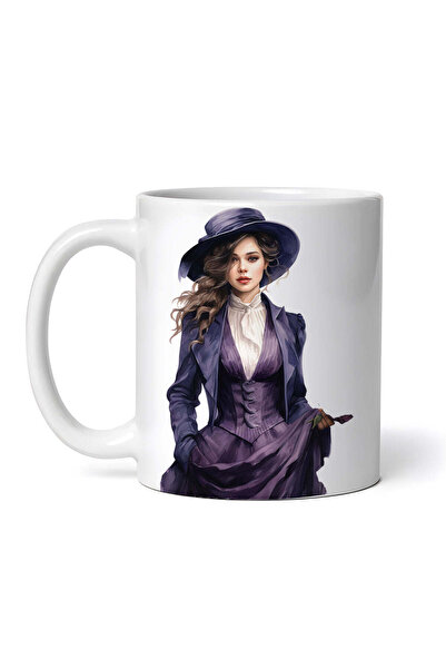 OEM Cană albă personalizată, femeie la modă victoriană cu rochie Kaya, Inovat...