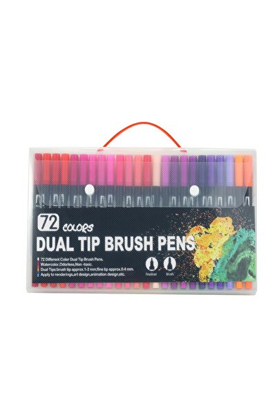 Bibilel Kids Set of 72 Bibilel Water-Based Markers, Dual Tip (1-2 mm & 0.4 mm), Black Barrel, Plastic, Multicolor