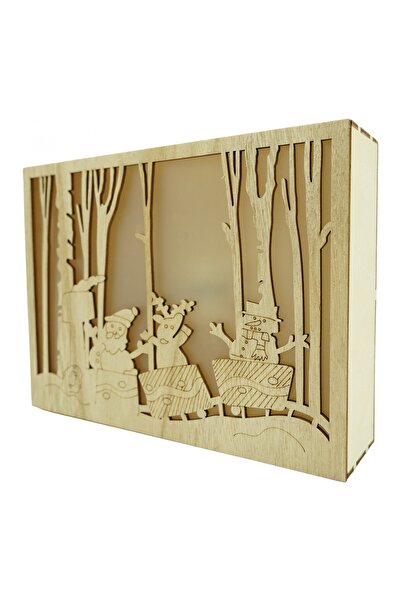 Flippy Φωτεινή διακόσμηση, Flippy, Χειμερινό τοπίο, Καφέ, Μ: 21 εκ., Π: 5 εκ., Υ: 16 εκ., Ξύλο