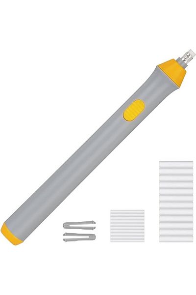 Flippy Radieră electrică, rabatabilă, pentru schițe și artă, grosimea vârfului 3 mm/5 mm, gri