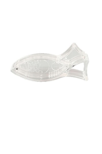 Flippy Manual Citrus Juicer — Durable, Easy to Use and Store, Fish Model, Transparent, 12 x 5.2 cm
