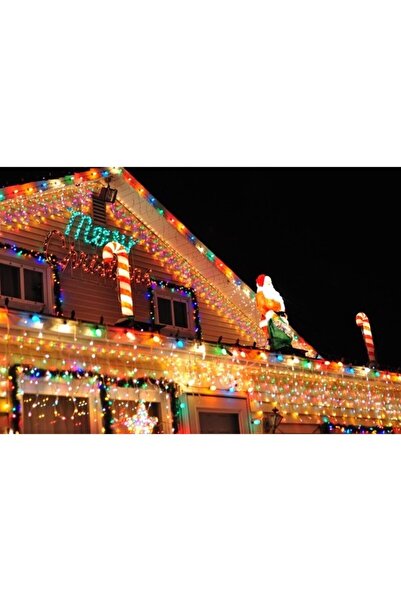 Flippy Instalatie Craciun, 10 m, 286 Led-uri ,Franjuri, Multicolor, Flash, Transformator,