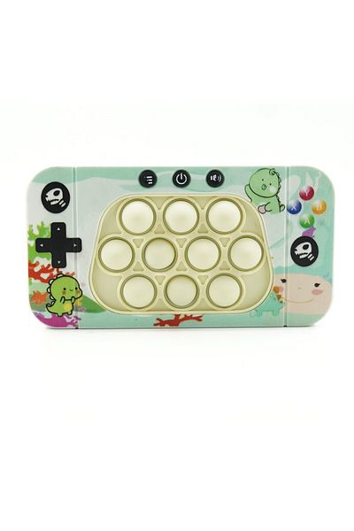 Flippy Console Toy, Speed Push Game, Lights/sounds, Abs/silicone, Green Dinosaur, 15.5x7.6x5.3 Cm
