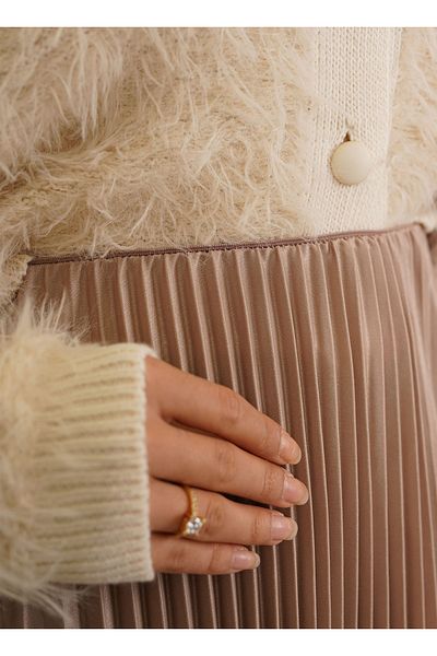 MODA Leather Look Pleated Skirt