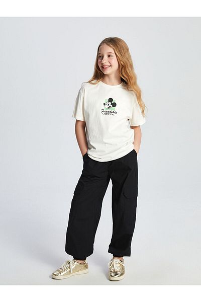 LC Waikiki Girls' Cargo Jogger Pants with Elastic Waist