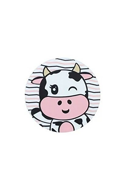 Flippy Coaster, Cow Model, PVC, 10 cm, Heat Resistant, White/Black