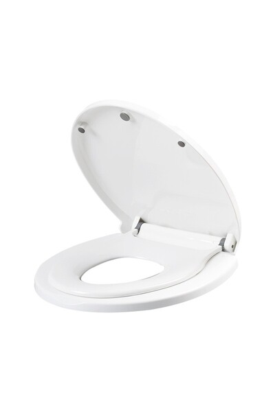 Flippy 2-in-1 Flippy Toilet Seat with Reduction for Children and Adults, PP5, V-Shaped, White