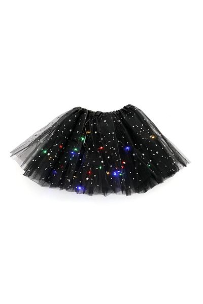 Optim Solution Fustă LED pentru copii, tutu de balet cu lumini multicolore, design stea, lungime 30 cm, negru