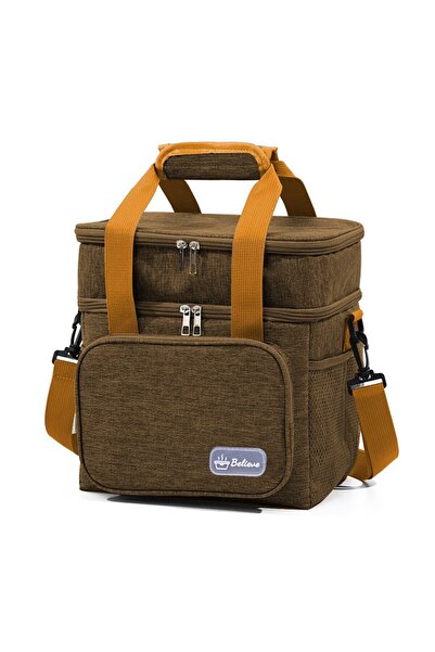 Flippy Thermal Bag, Flippy, 2 Separate Compartments, Multifunctional, Waterproof, 25.5x18x30 cm, Brown