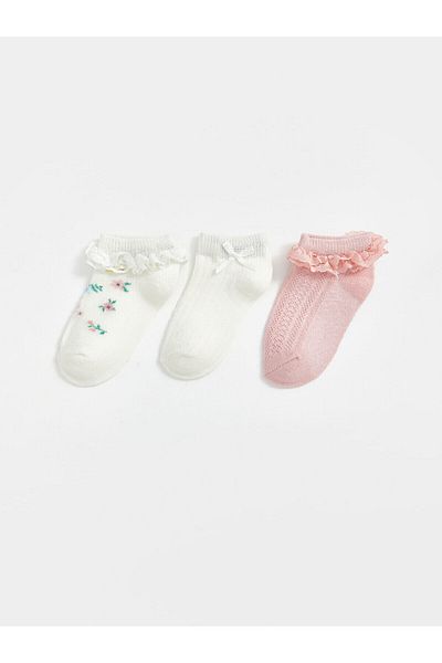 LC Waikiki Floral Baby Girl Booties Socks 3 pcs