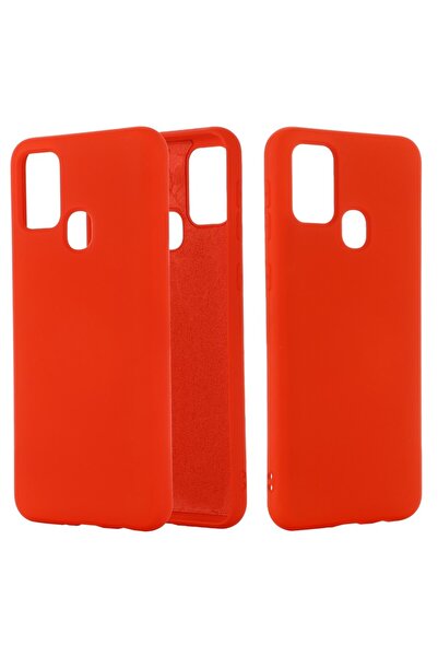 Teo Husa protectie compatibila cu Samsung Galaxy A21S Liquid Silicone Case Rosu