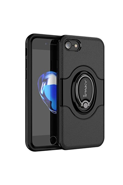 iPaky Husa de protectie pentru Apple iPhone 7/8 Ring Negru, Flippy