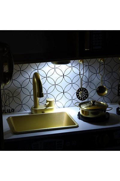 zola Bucatarie de jucarie complet utilata, lumini si sunete,din lemn, accesorii incluse, 82 x 24 x 81 cm