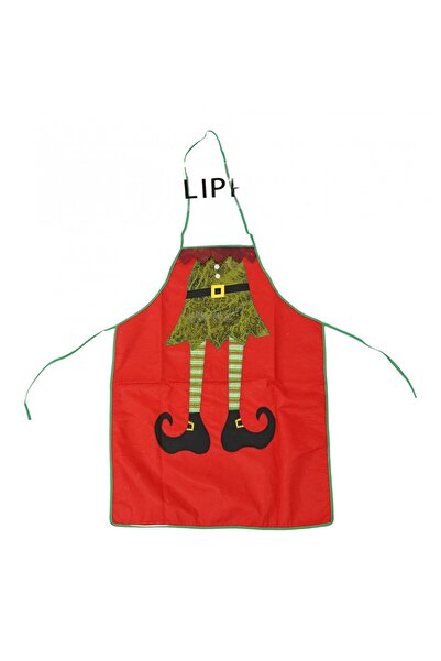 Flippy Christmas apron, Flippy, with elf pattern, red, for adults, polyester