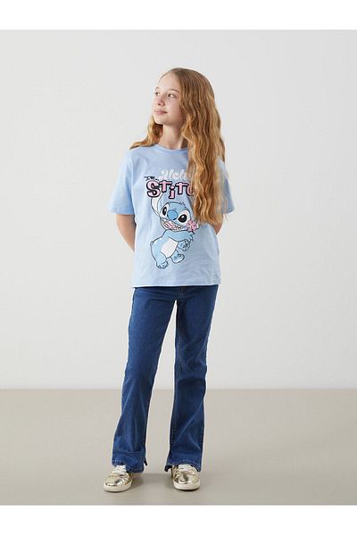 LC Waikiki Girl's Jeans Pants with Adjustable Elastic Waist