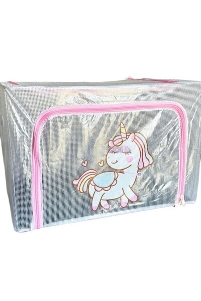 Flippy Storage Box, Flippy, Unicorn Model, for Children's Room, 100L, PVC, Transparent