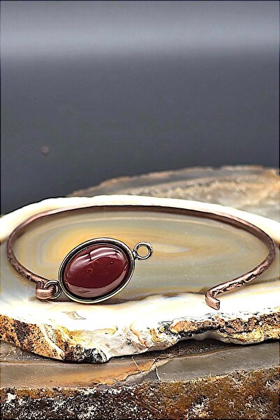 NBS Beautiful Naturel Stones Bakır ( Saf Gerçek ) Akik taş Trend Zarif Bileklik ( Nazar Koruma ) ( Özel Günler , Hediyelik )