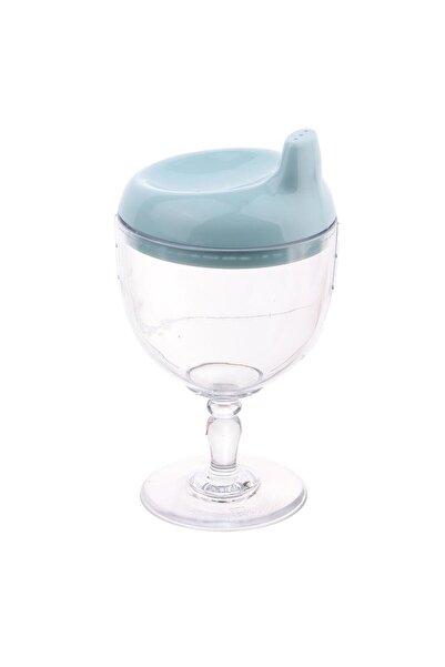 dalip Pahar transparent pentru copii din plastic cu bază, 14 x 7,7 cm, cioc anti-scurgere, albastru