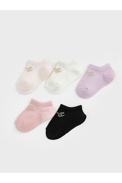 LC Waikiki Printed Baby Girl Booties Socks Pack of 5