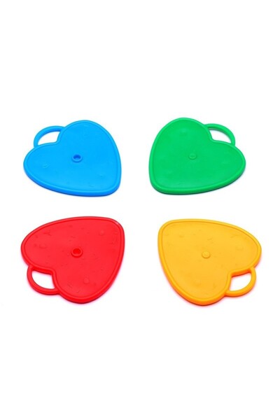 Flippy Set of 4 Helium Balloon Weights, Flippy, Heart Shape, Multicolor