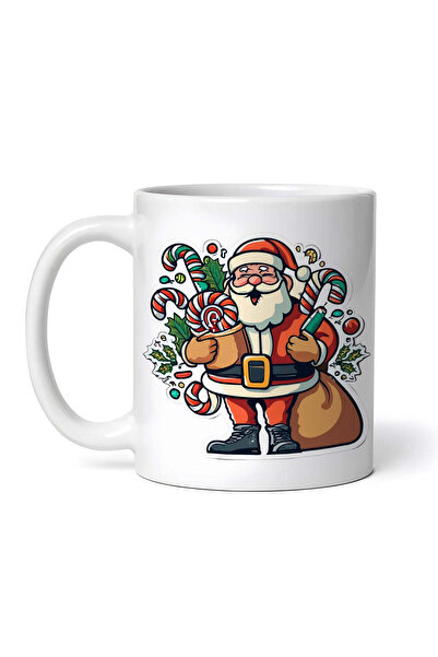 OEM Cană albă personalizată, Moș Crăciun cu acadele pentru brad, INOVATIX®. 3...