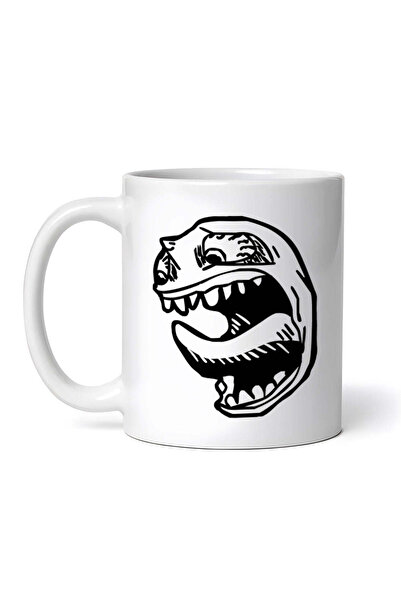 OEM Cană albă personalizată, meme cu fetiță trol care țipă, Inovatix®. 330 ml