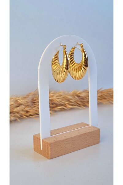 İNİTİUM Premium Stainless Steel Gold Oyster Earrings