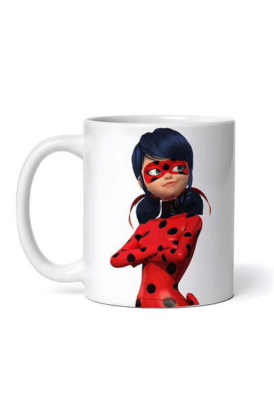 OEM Cană albă personalizată, Miraculous Ladybug Thinking, Inovatix®. 330ml