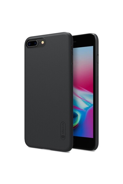 OEM Husa Apple iPhone 8 Plus Nillkin Frosted Shield Negru + Folie de protectie