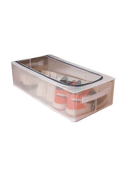 Flippy Storage Box Foldable, Two-Way Zipper, 60 x 30 x 15 cm, Transparent