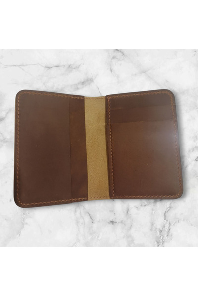 ORGANICYOU Mjcm Vintage Genuine Leather Men's Wallet - Compact Brown with Sti...