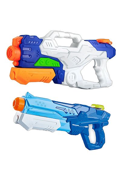 Flippy Set 2x Flippy Water Blasters for Kids, Tank, Pool/Beach Toy, 6+, White/Blue, 1000ML + 600ML