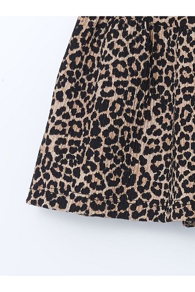 LC Waikiki Leopard Patterned Girl's Skirt with Elastic Waist