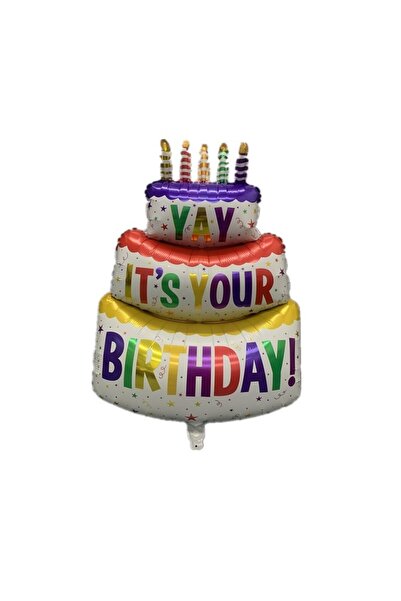 Teo Balon din Folie Metalizata, , Model Tort cu 3 Straturi, Balon Aniversar, ...