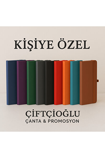 çiftçioğlu Kişiye Özel İsim Yazılı Termo Deri ve Lastikli Tarihsiz Çizgili Defter 13x21