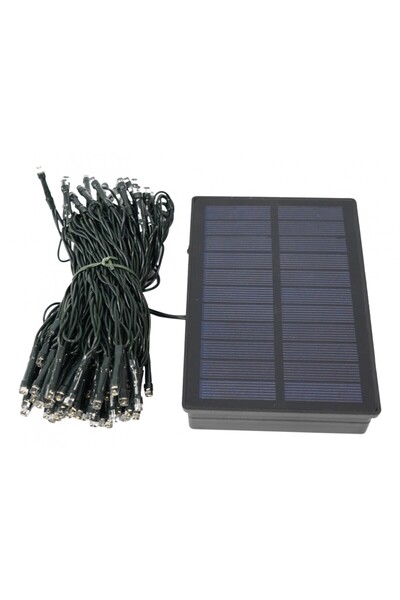 Flippy Christmas Light Installation, 12 meters, 100 LED lights, warm white, solar-powered, copper wire, lin