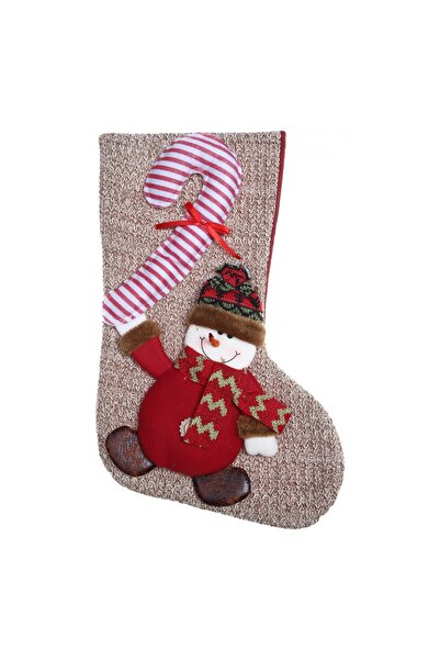 Flippy Gift Stocking, Flippy, With Snowman Pattern, Size 20x45 cm, Textile, Indoor, Multicolor