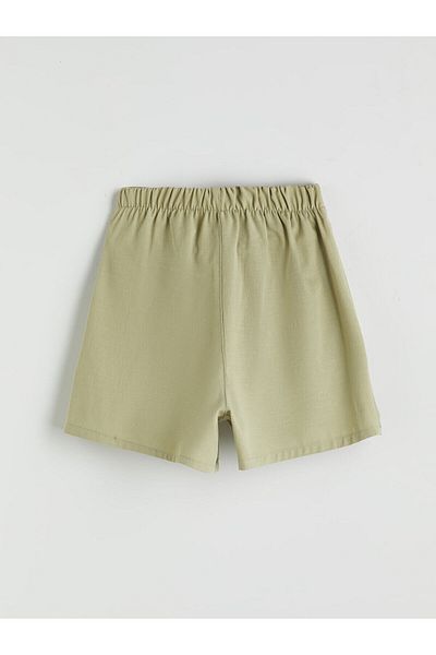LC Waikiki Elastic Waist Linen Blended Girls' Shorts Skirt