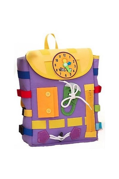 Flippy Rucsac Montessori, Flippy, Fidget Pop, Catarame, Fermoare, Jucării Senzoriale, Mov